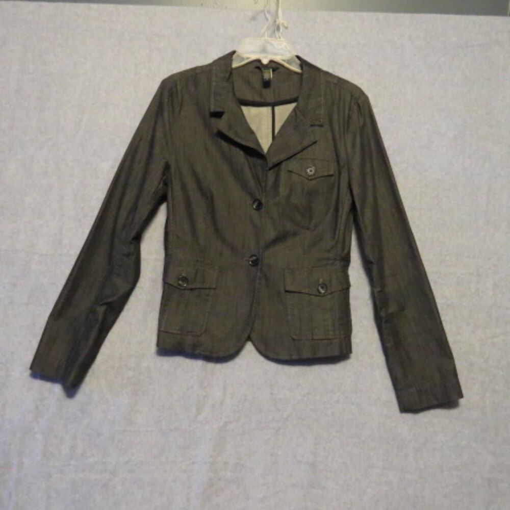 Banana Republic Dark Grey Peplum Blazer Jacket Career Office Wear Size 8